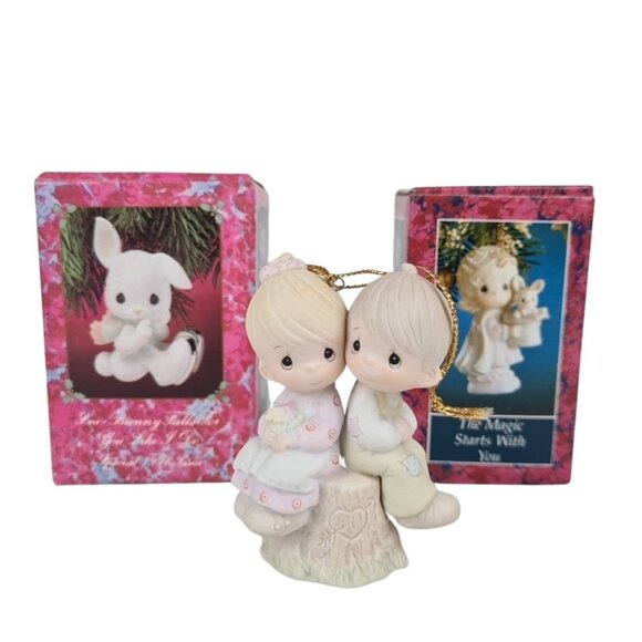Lot Of 3 Precious Moments Ornament 522929 "Love One Another" Porcelain Bisque - Picture 1 of 8